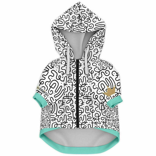 Mod Tiffany Blue Dog Zip-Up Hoodie