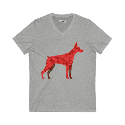 Doberman Unisex Jersey Short Sleeve V-Neck Tee