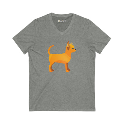 Chihuahua Gold Unisex Jersey Short Sleeve V-Neck Tee