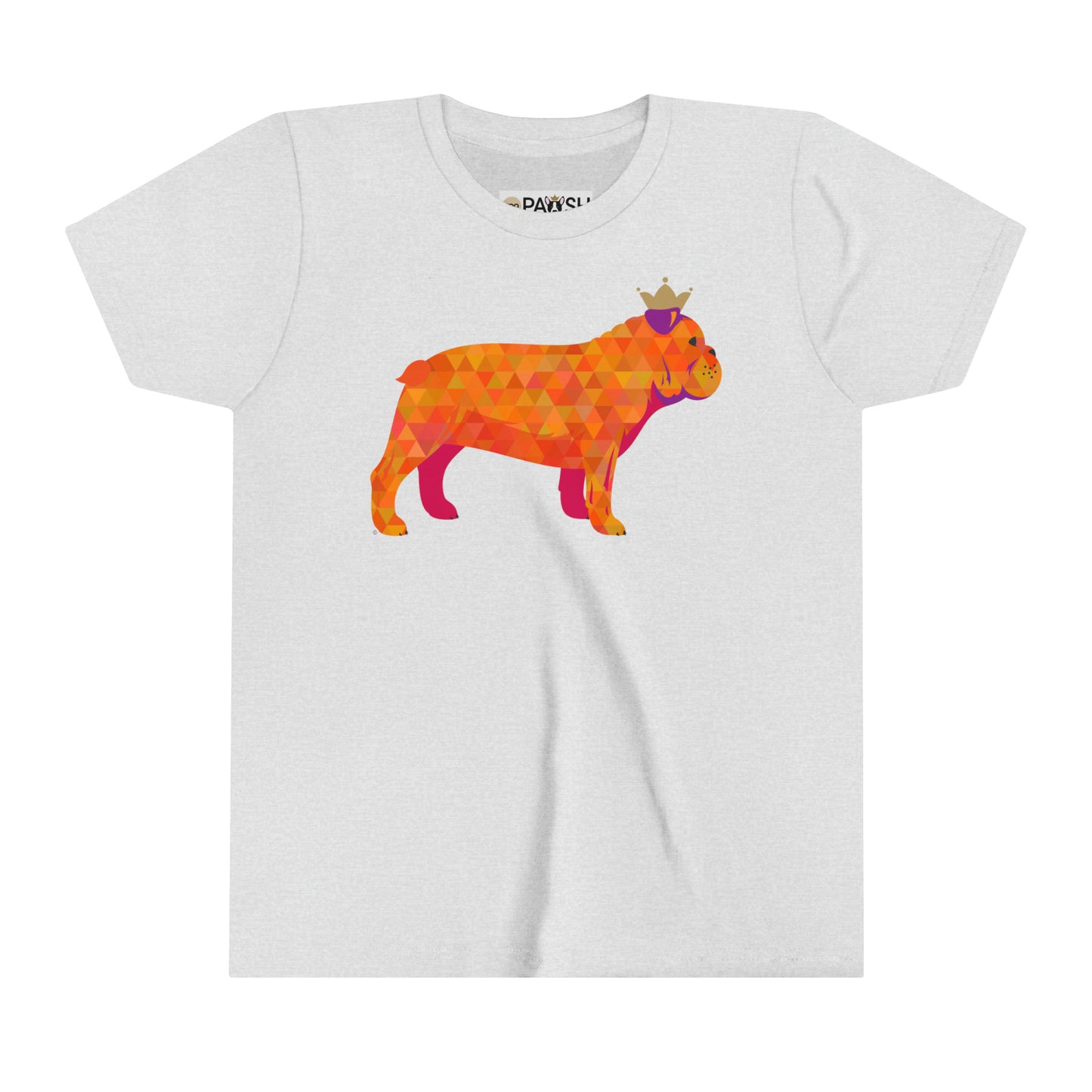 Frenchie Orange Youth Short Sleeve Tee