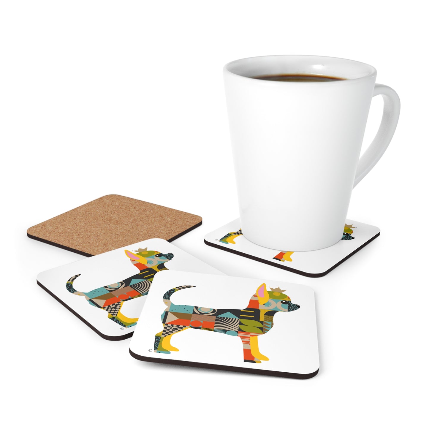 Chihuahua Corkwood Coaster Set