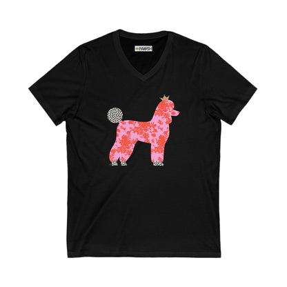 Poodle Unisex Jersey Short Sleeve V-Neck Tee