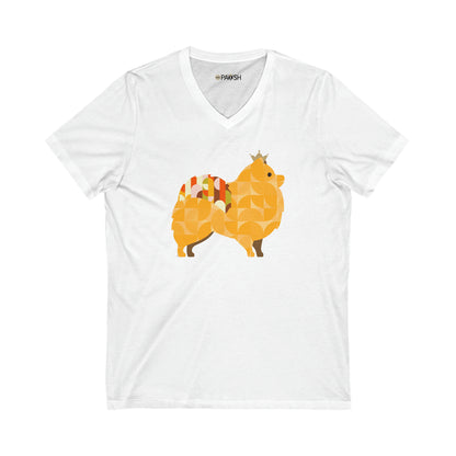 Pomeranian Unisex Jersey Short Sleeve V-Neck Tee