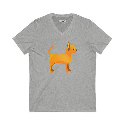 Chihuahua Gold Unisex Jersey Short Sleeve V-Neck Tee