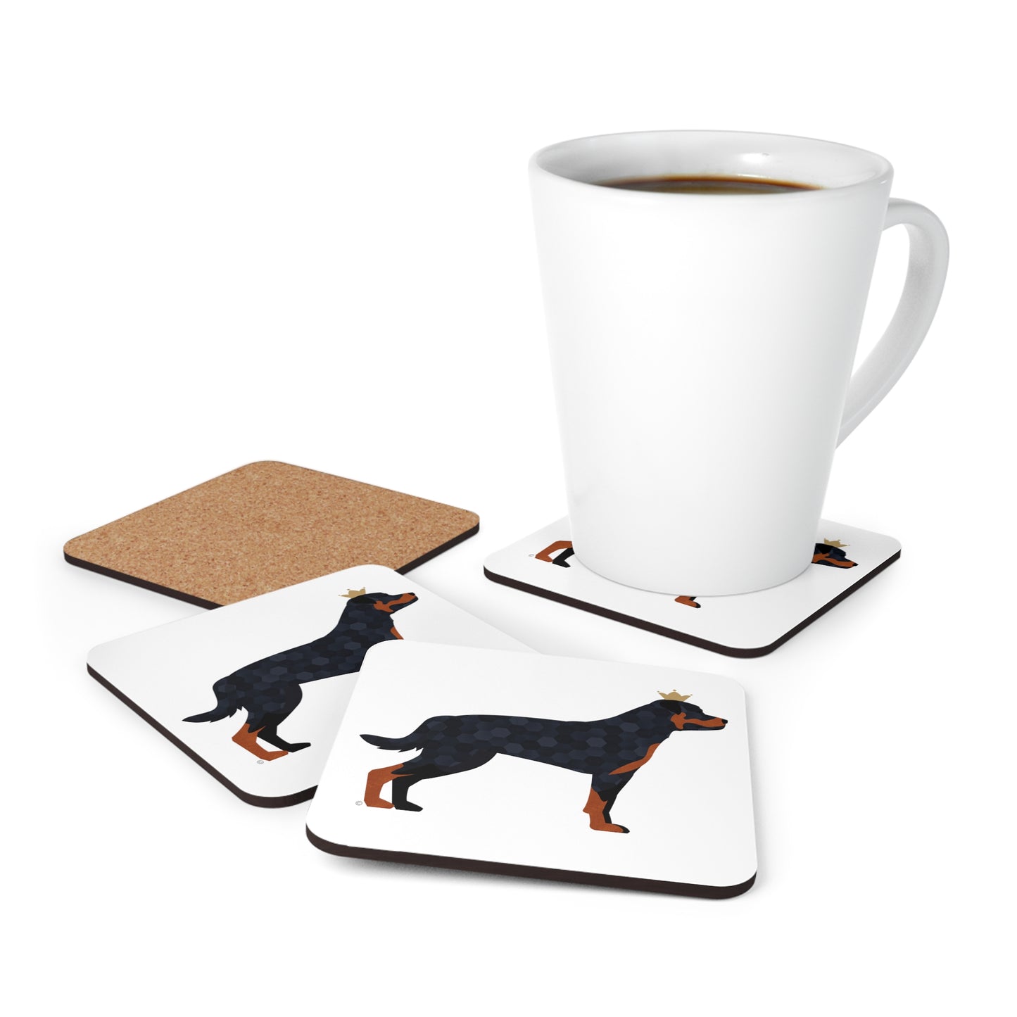 Rottweiler Corkwood Coaster Set