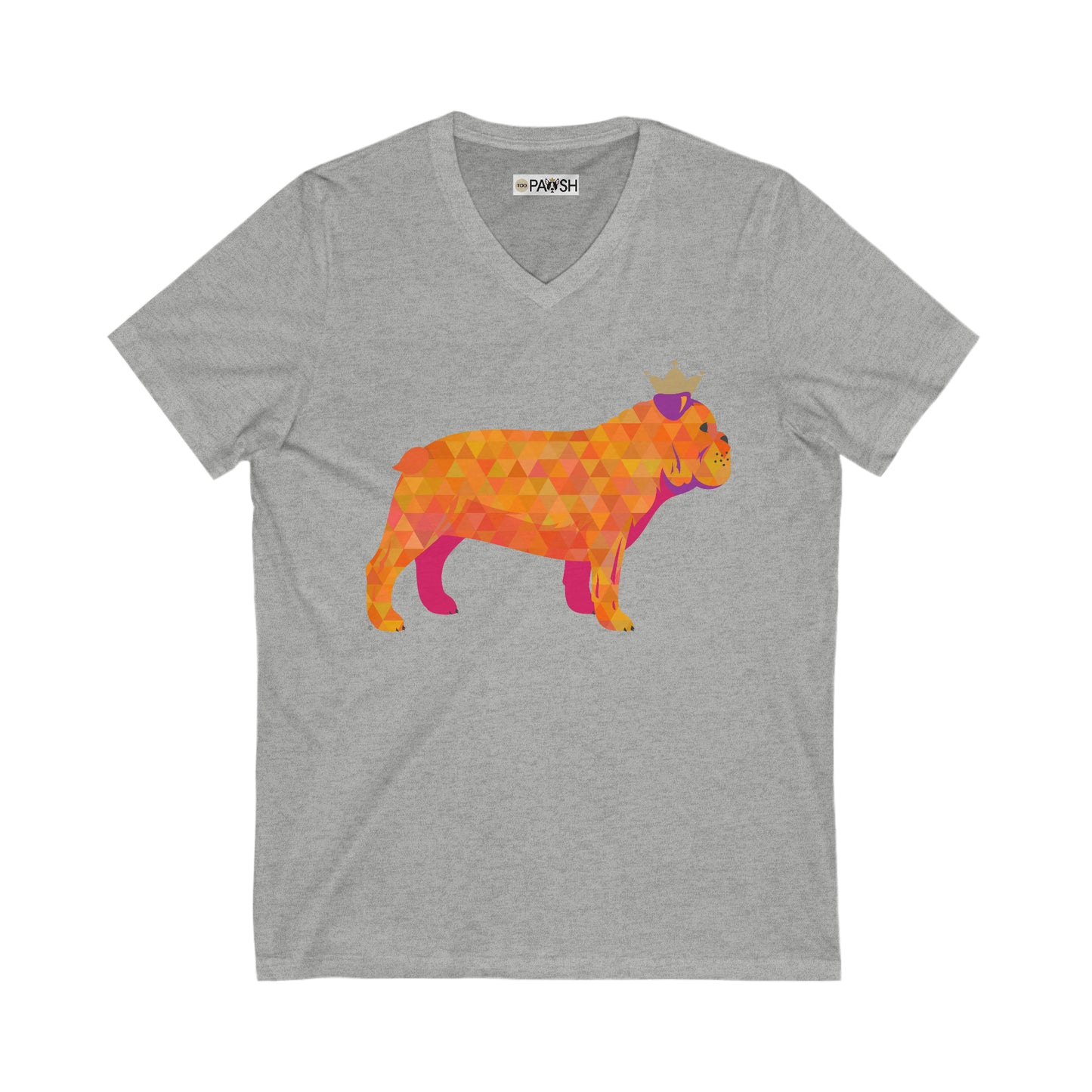 Frenchie Orange Unisex Jersey Short Sleeve V-Neck Tee