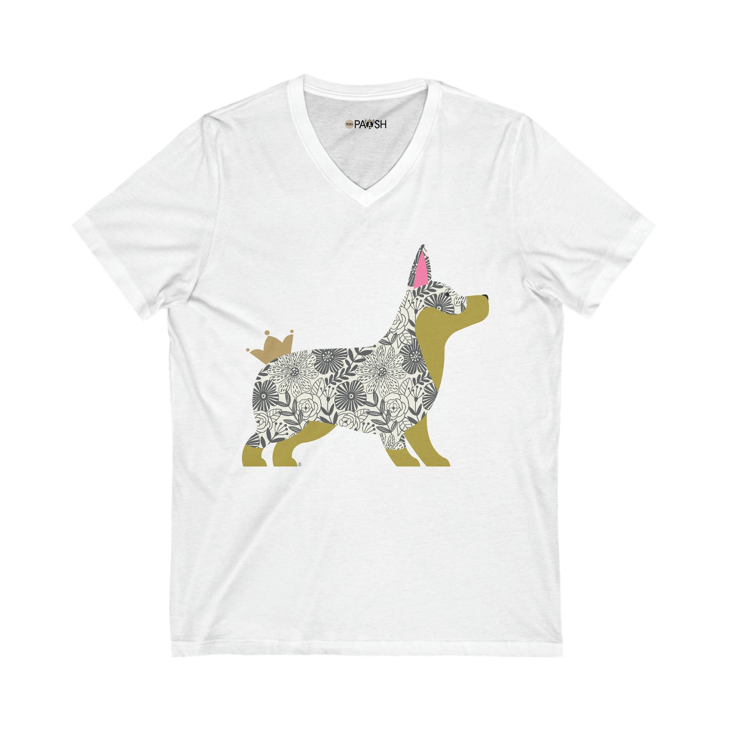 Corgi Unisex Jersey Short Sleeve V-Neck Tee