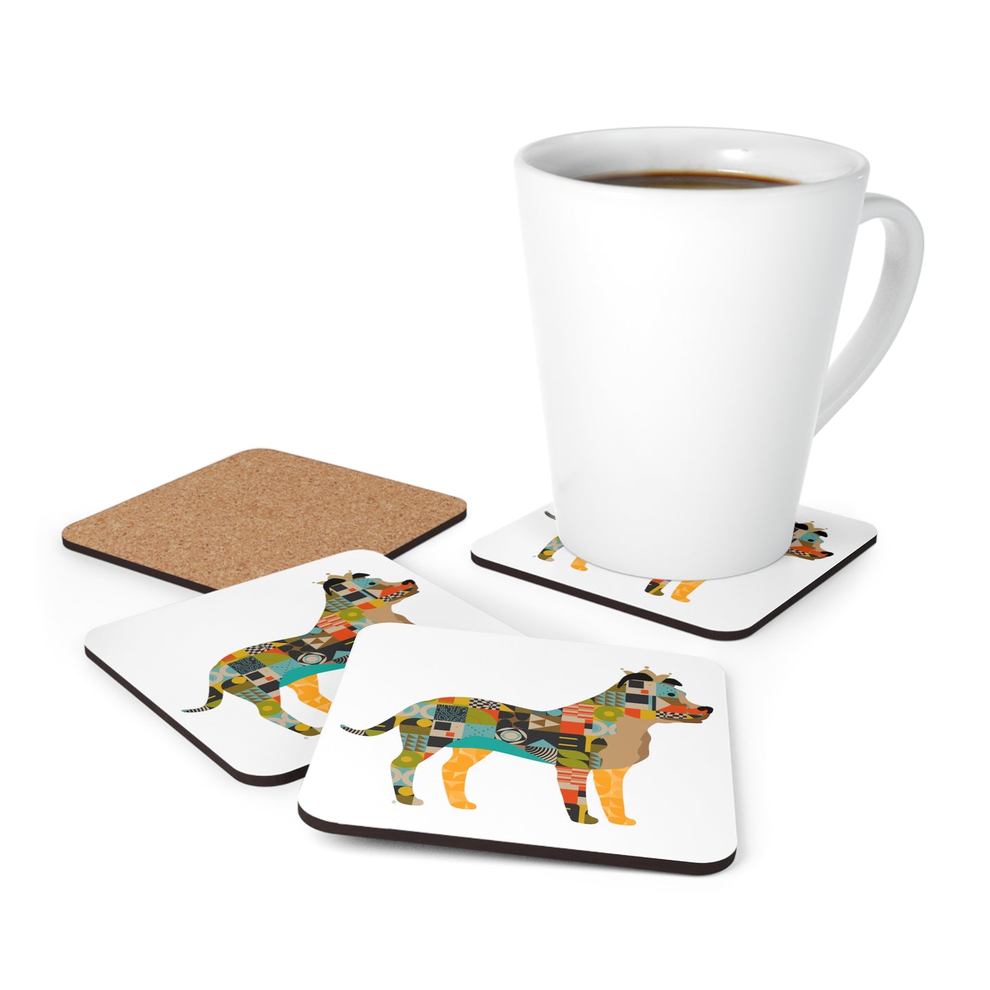 Pitbull Corkwood Coaster Set