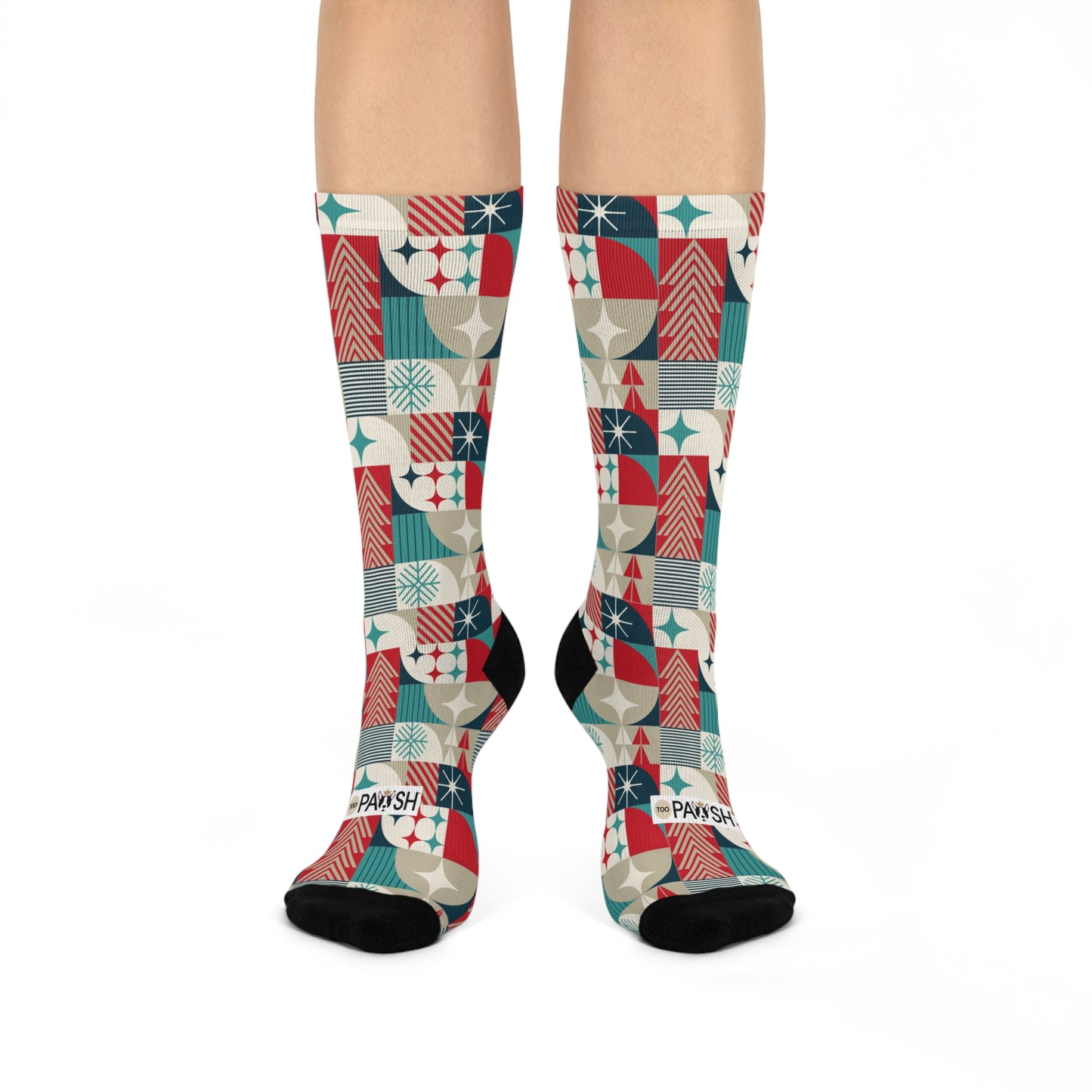 Retro Christmas Cushioned Crew Socks