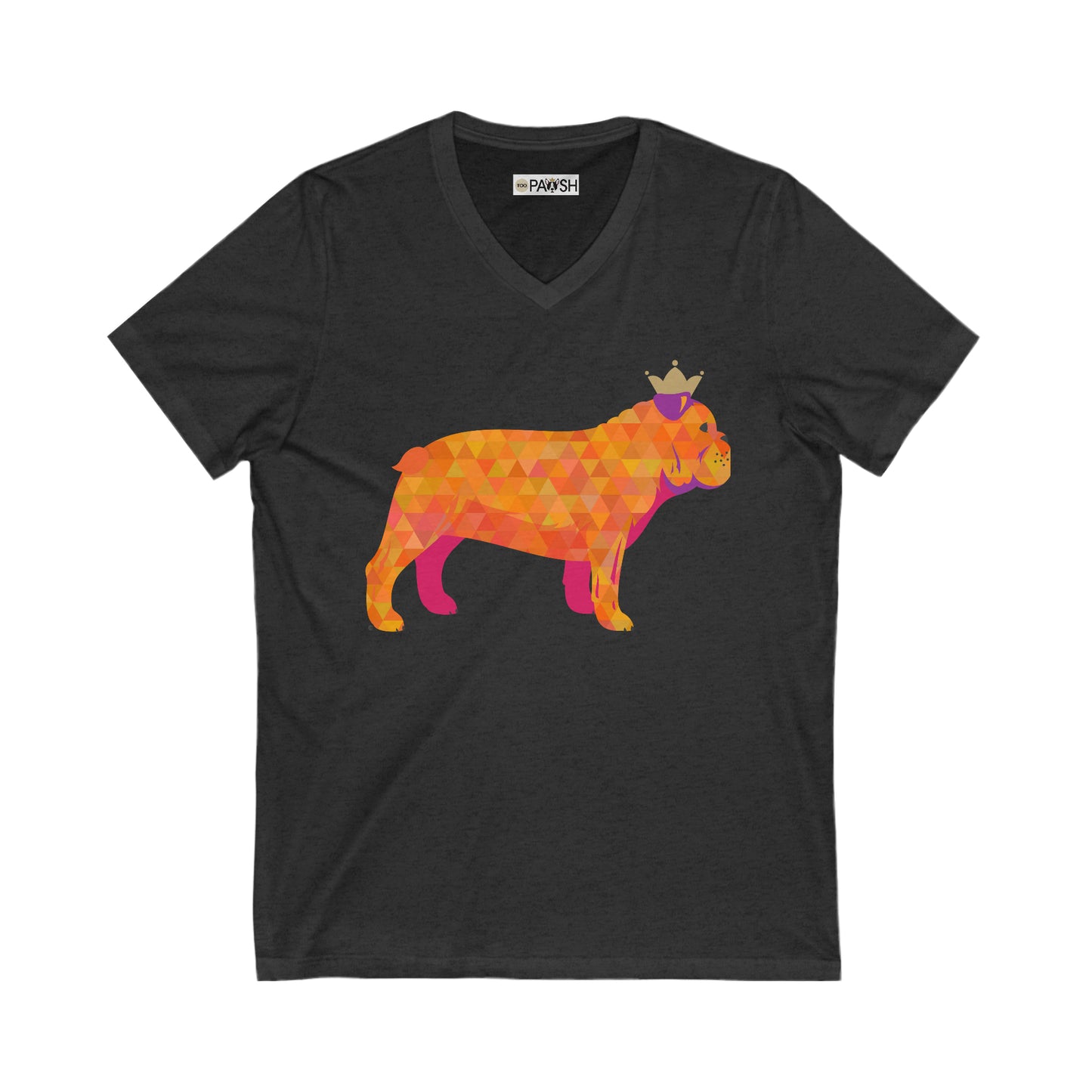 Frenchie Orange Unisex Jersey Short Sleeve V-Neck Tee