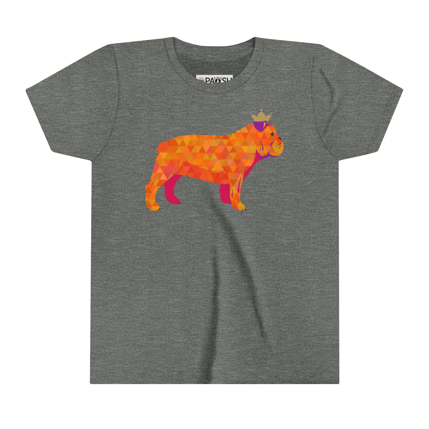 Frenchie Orange Youth Short Sleeve Tee