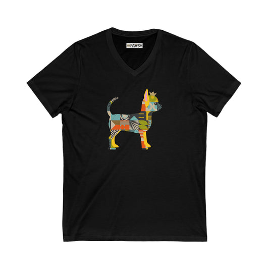 Chihuahua Unisex Jersey Short Sleeve V-Neck Tee