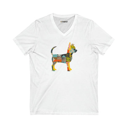 Chihuahua Unisex Jersey Short Sleeve V-Neck Tee