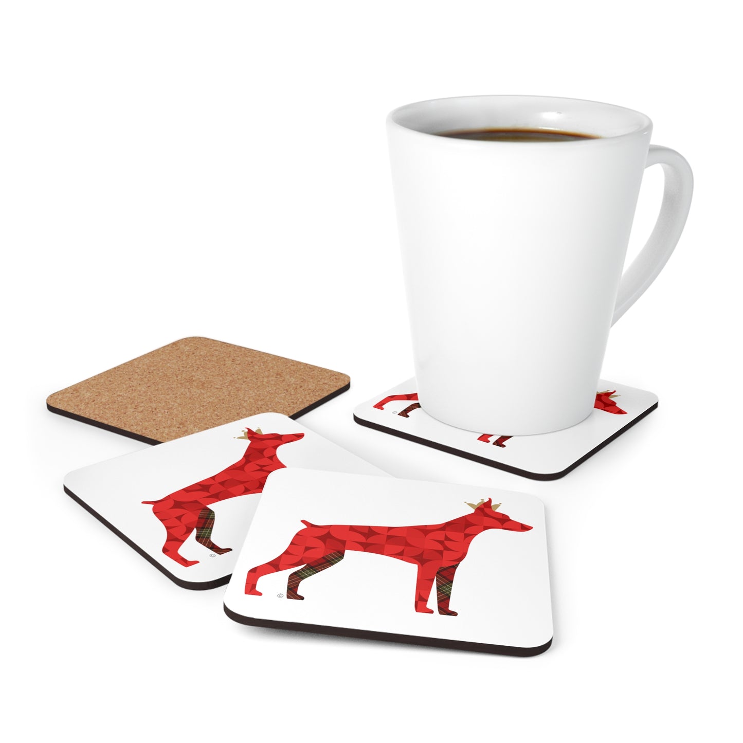 Doberman Corkwood Coaster Set