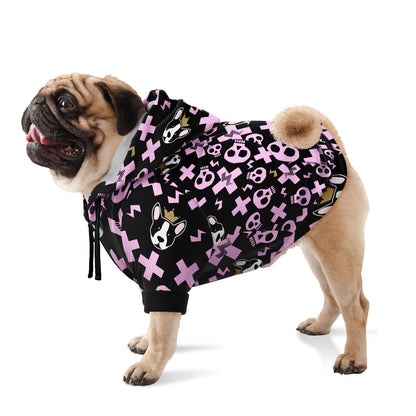 Glam Punk Pink Fashion Dog Zip-Up Hoodie