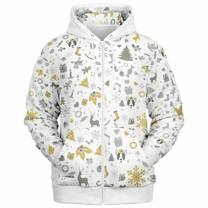 Frost-Kissed II Holiday Athletic Zip-Up Hoodie