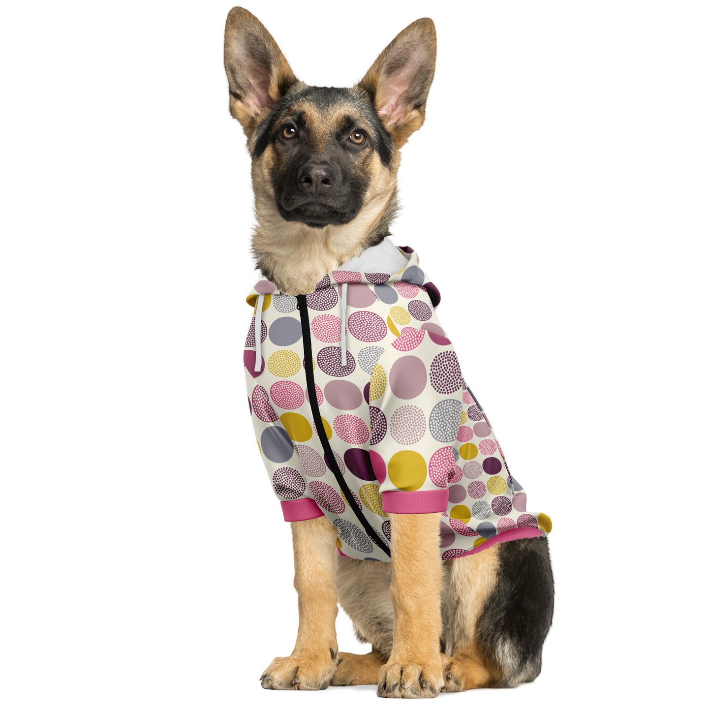 Purple Dot Fashion Dog Zip-Up Hoodie