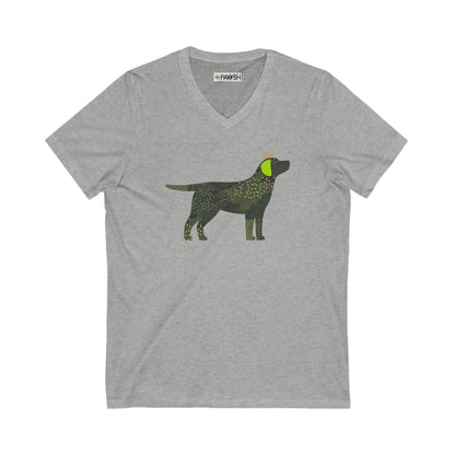 Labrador Camo Unisex Jersey Short Sleeve V-Neck Tee