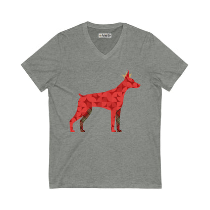 Doberman Unisex Jersey Short Sleeve V-Neck Tee