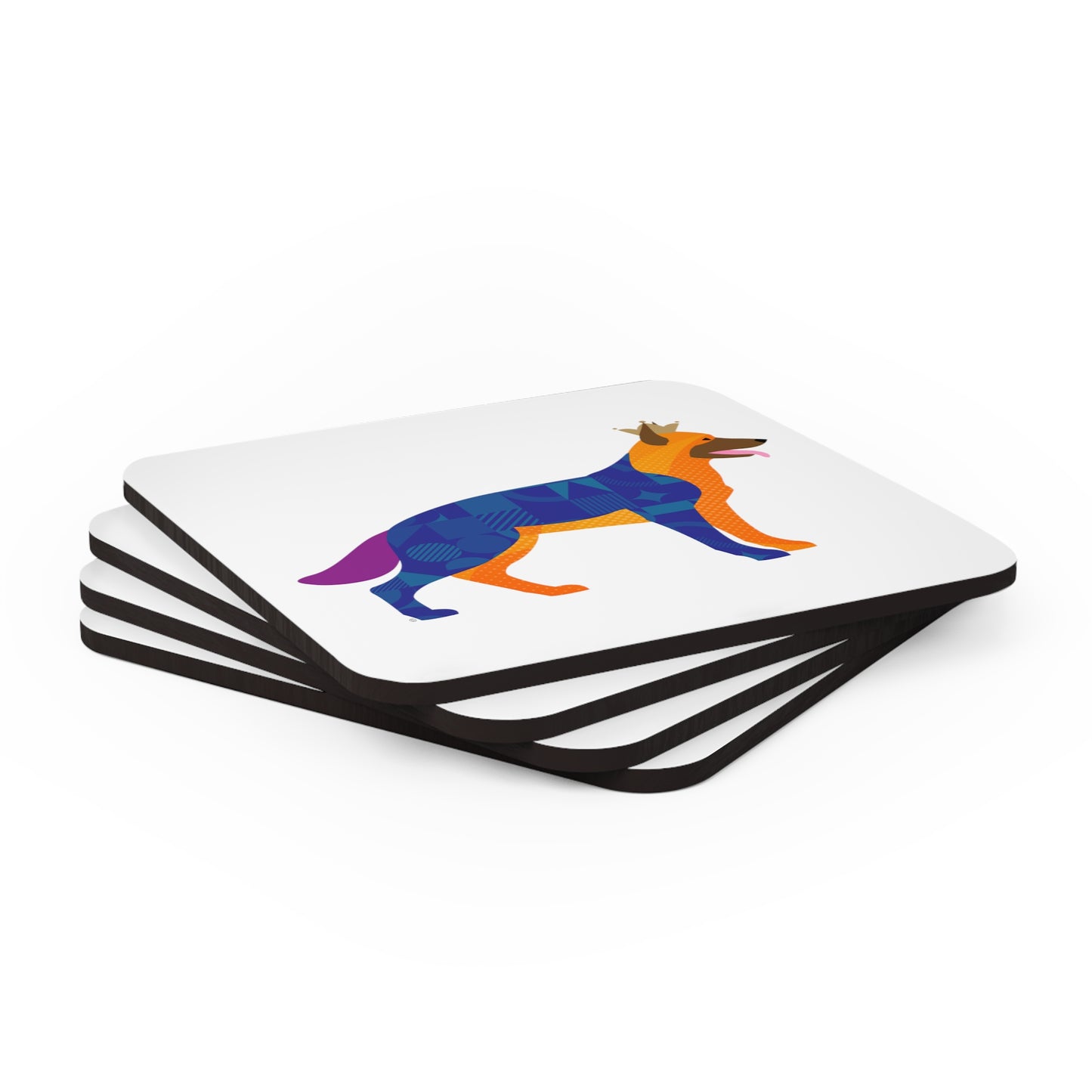 German Shepherd Corkwood Coaster Set