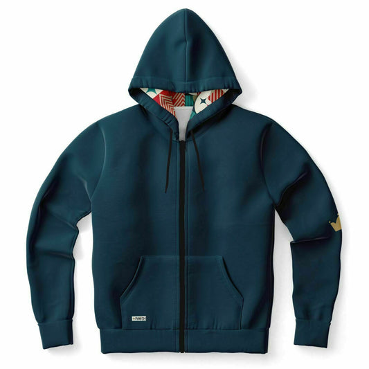 Retro Christmas Athletic Zip-Up Hoodie