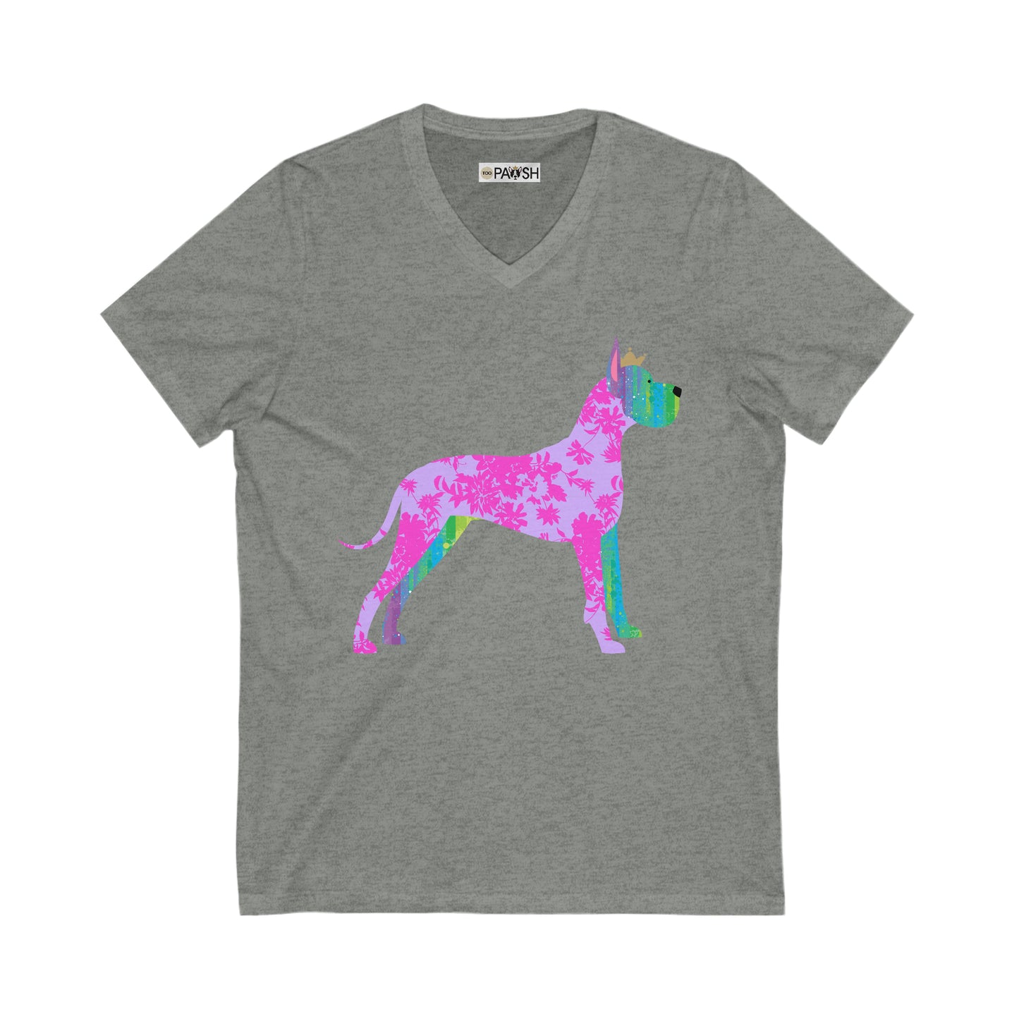 Great Dane Unisex Jersey Short Sleeve V-Neck Tee