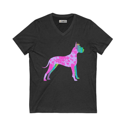 Great Dane Unisex Jersey Short Sleeve V-Neck Tee