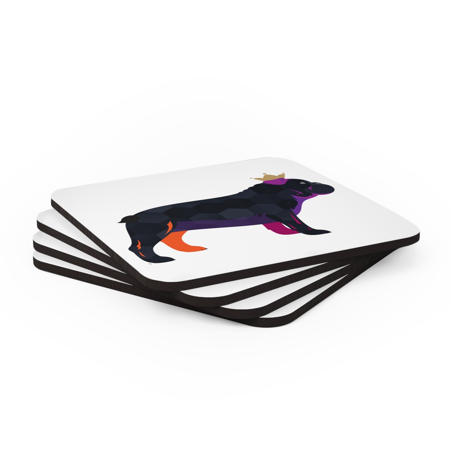 Frenchie Black Corkwood Coaster Set