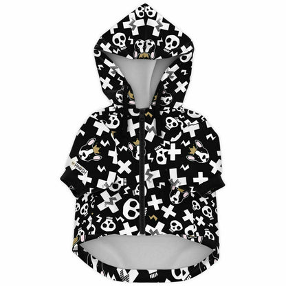 Glam Punk White Fashion Dog Zip-Up Hoodie