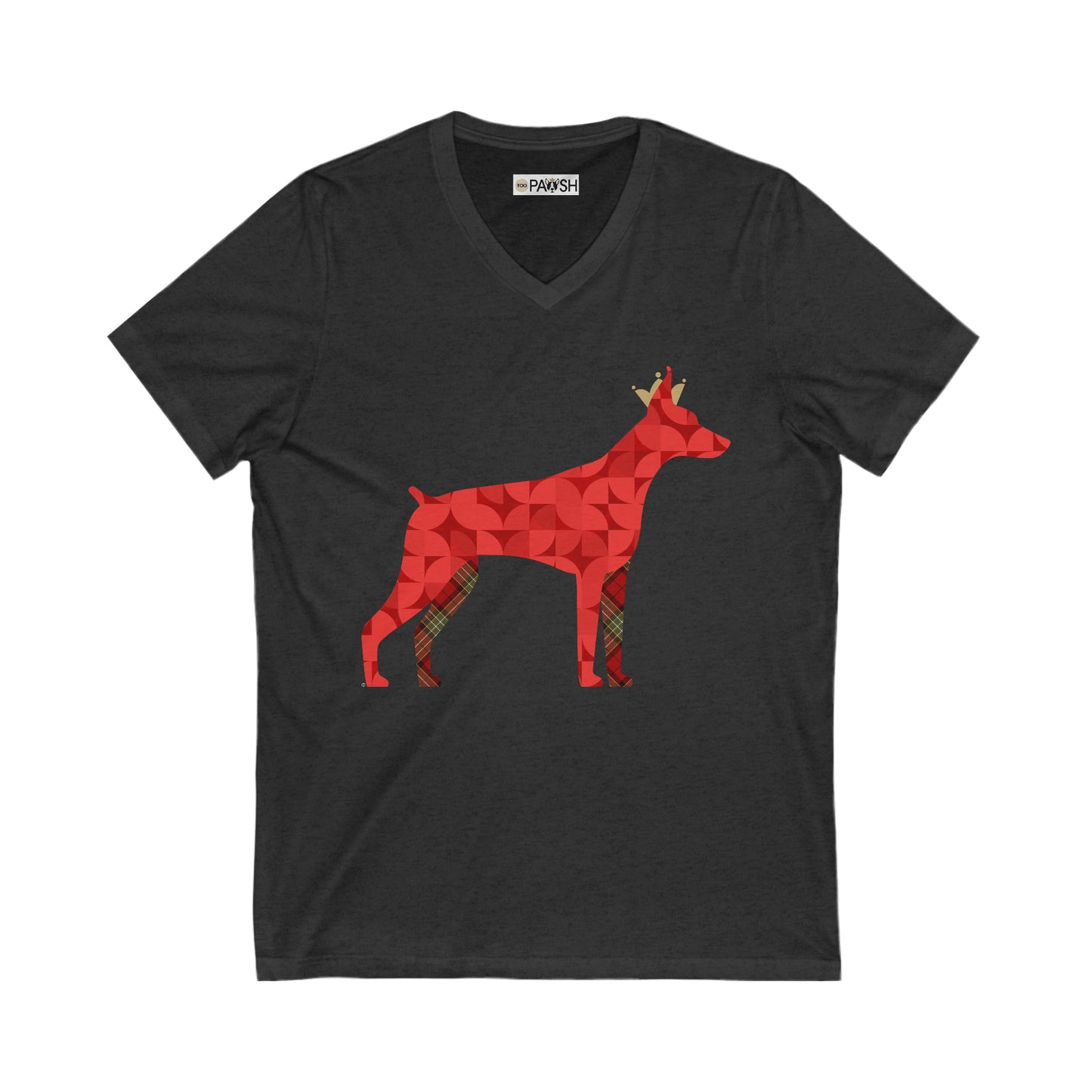 Doberman Unisex Jersey Short Sleeve V-Neck Tee