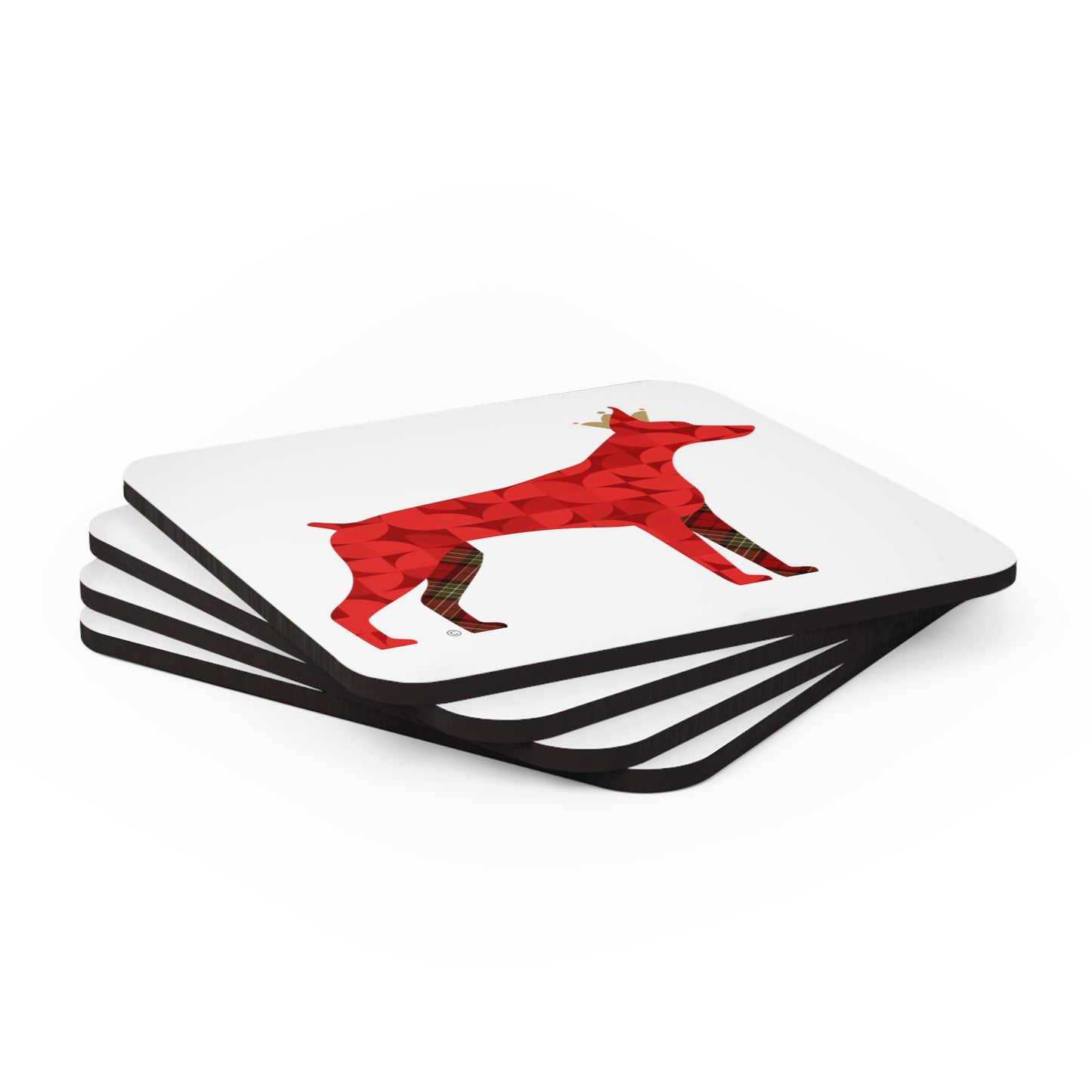 Doberman Corkwood Coaster Set