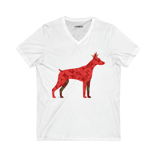 Doberman Unisex Jersey Short Sleeve V-Neck Tee