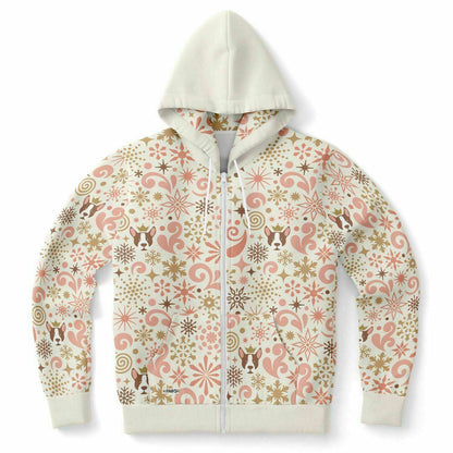 Snowfall Serenade II Holiday Athletic Zip-Up Hoodie