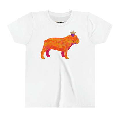 Frenchie Orange Youth Short Sleeve Tee