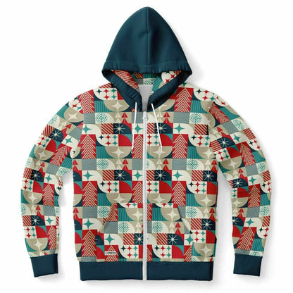 Retro II Christmas Athletic Zip-Up Hoodie