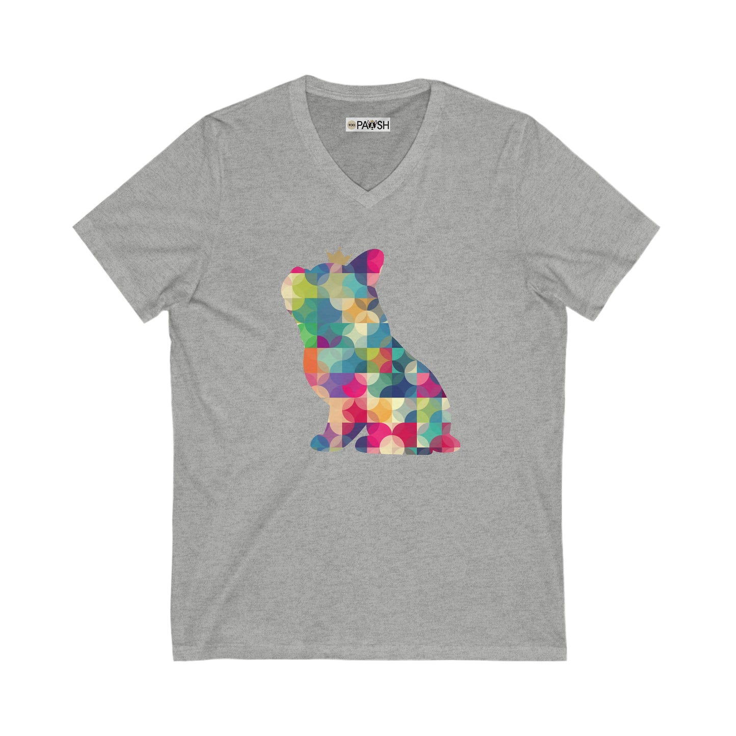 Frenchie Kaleidoscope Unisex Jersey Short Sleeve V-Neck Tee