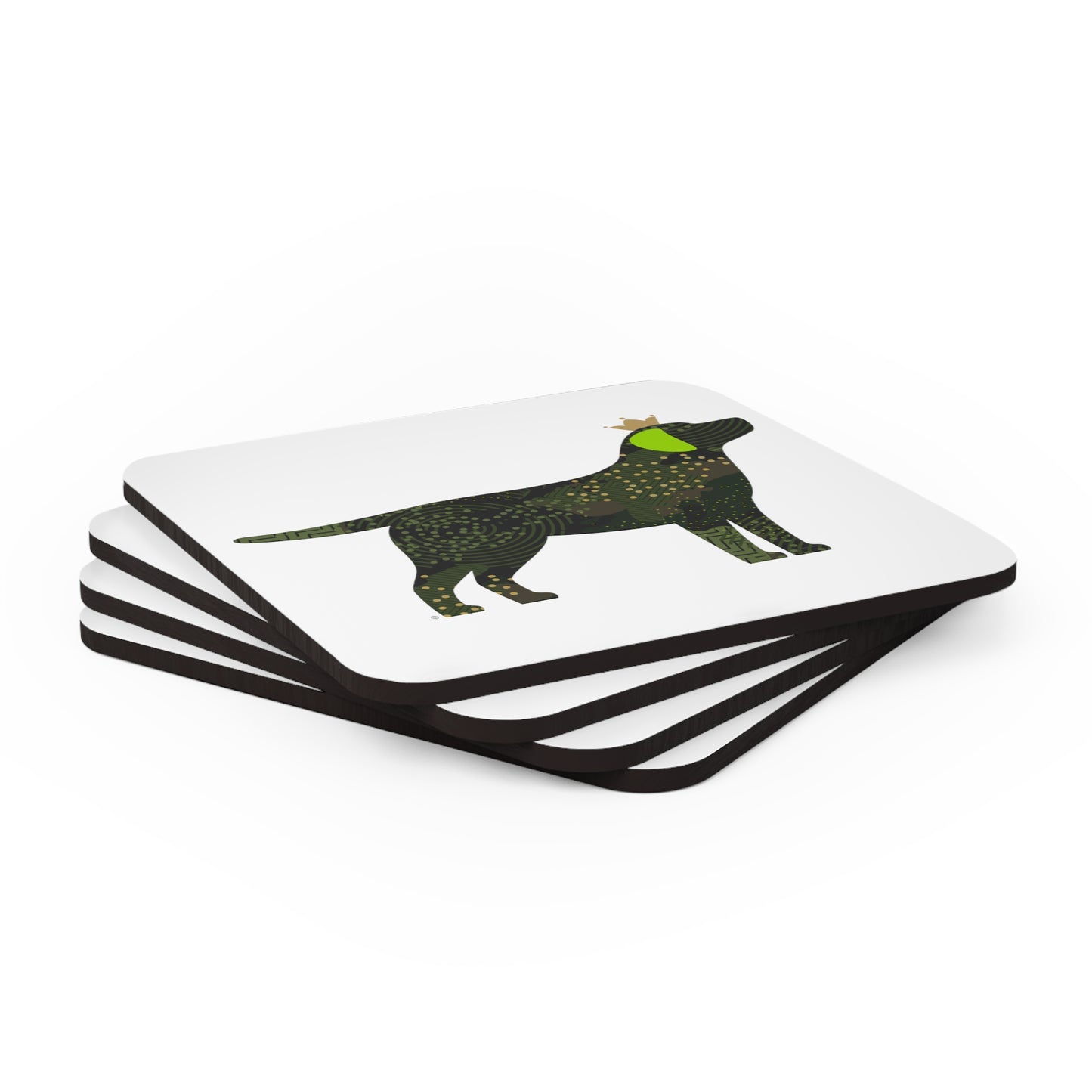 Labrador Camo Corkwood Coaster Set