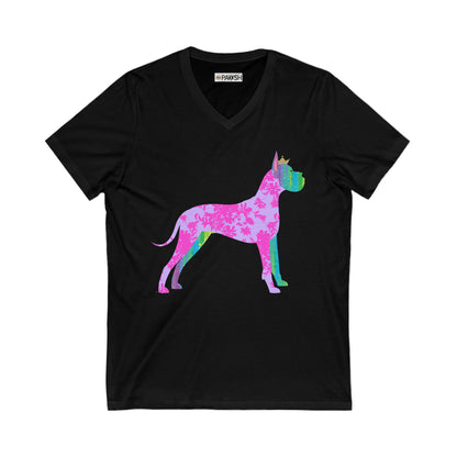 Great Dane Unisex Jersey Short Sleeve V-Neck Tee