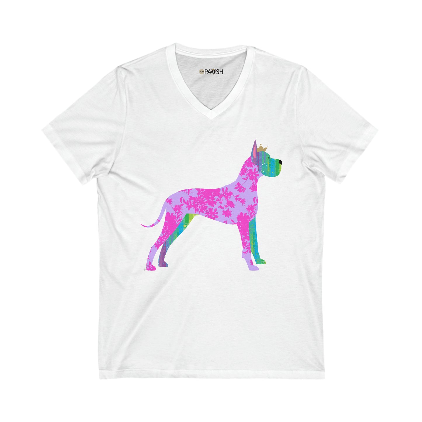 Great Dane Unisex Jersey Short Sleeve V-Neck Tee