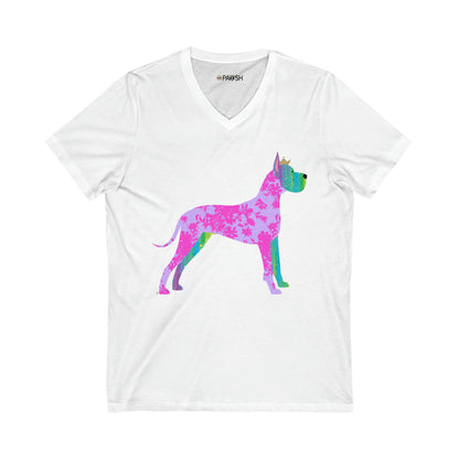 Great Dane Unisex Jersey Short Sleeve V-Neck Tee