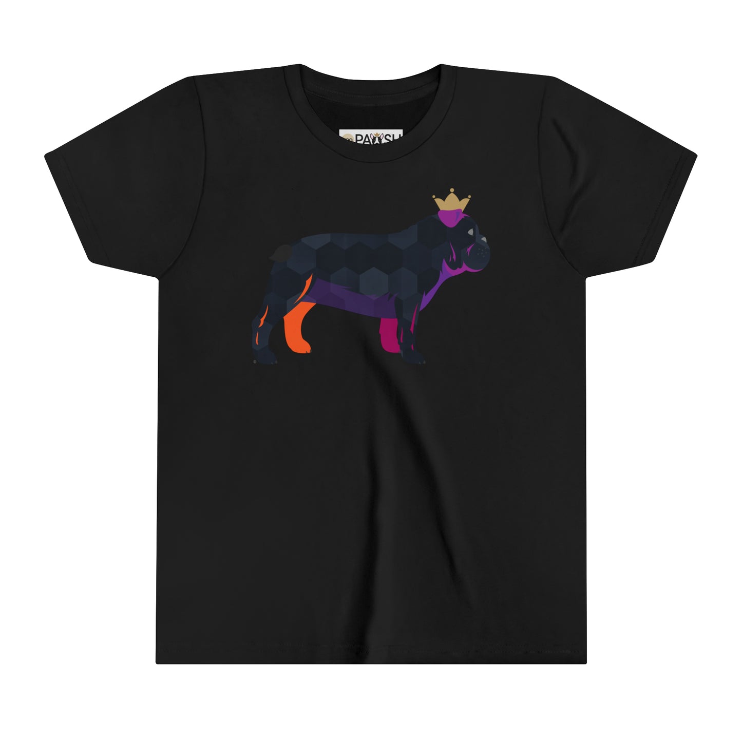 Frenchie Black Youth Short Sleeve Tee