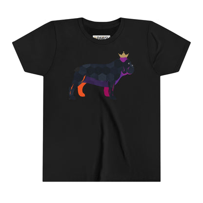 Frenchie Black Youth Short Sleeve Tee