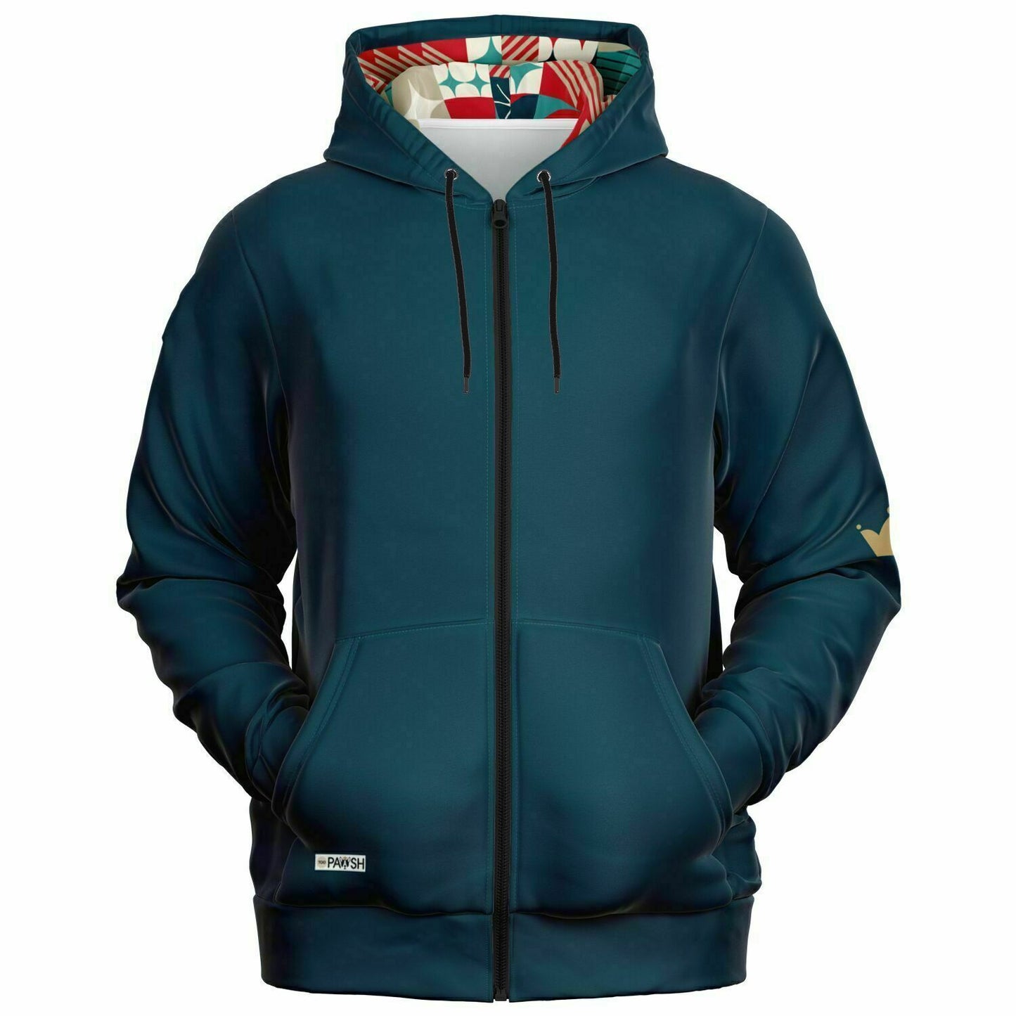 Retro Christmas Athletic Zip-Up Hoodie