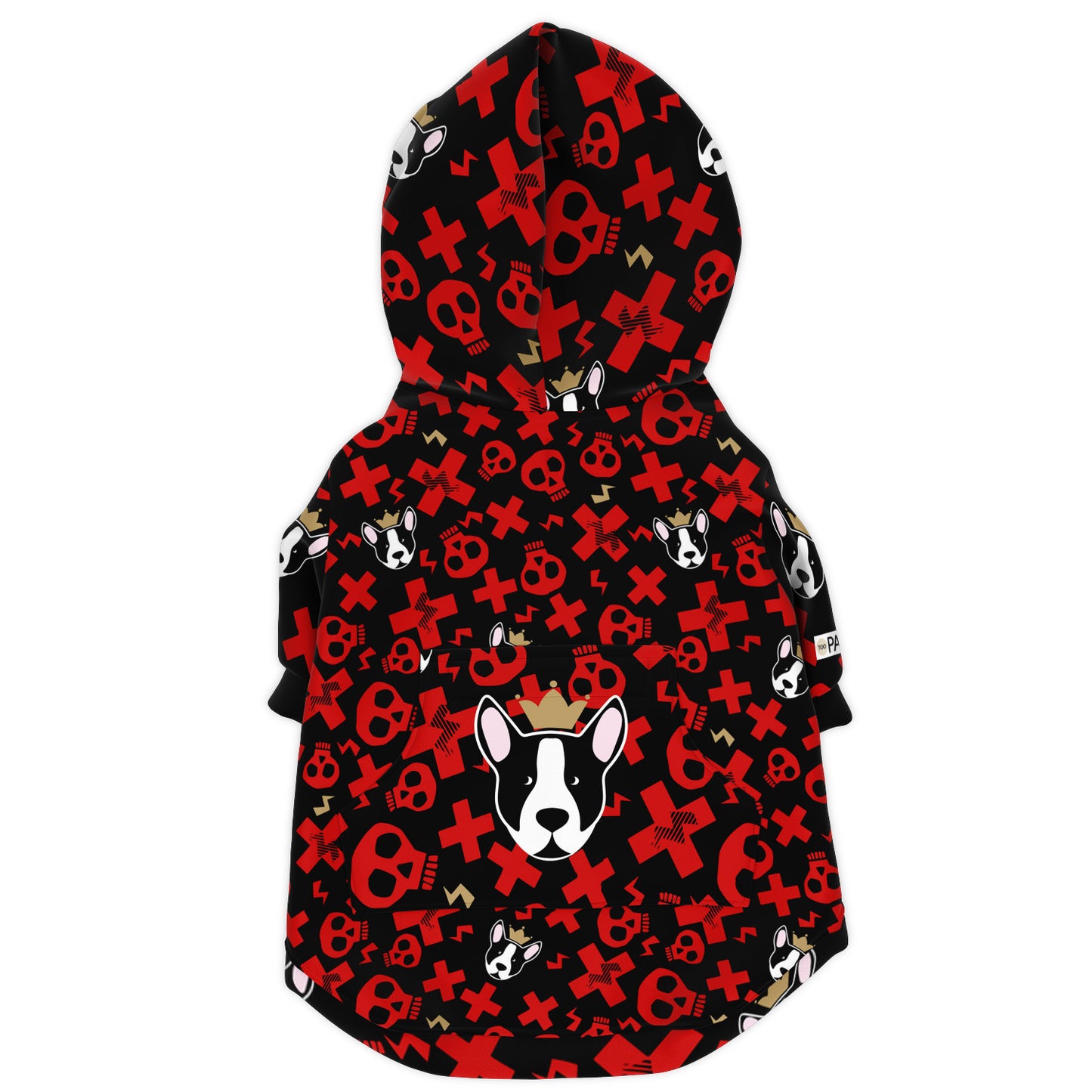 Glam Punk Red Fashion Dog Zip-Up Hoodie