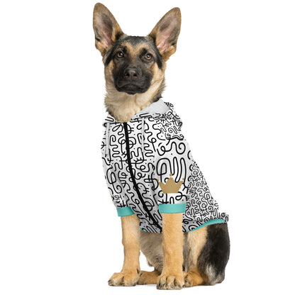 Mod Tiffany Blue Dog Zip-Up Hoodie