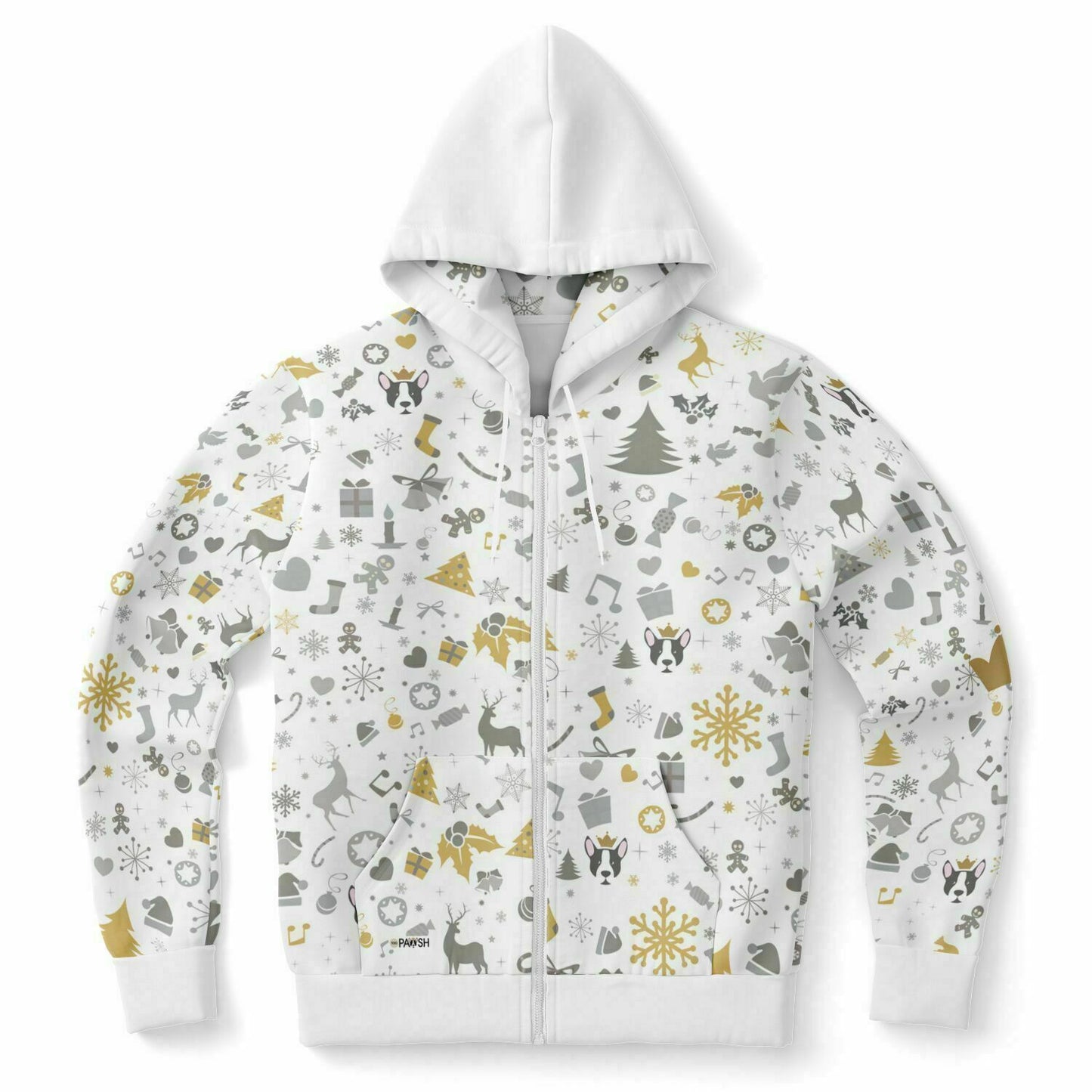 Frost-Kissed II Holiday Athletic Zip-Up Hoodie