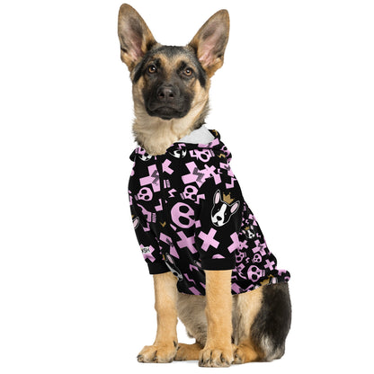 Glam Punk Pink Fashion Dog Zip-Up Hoodie