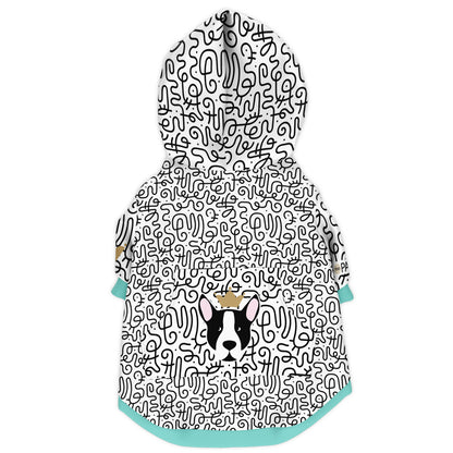 Mod Tiffany Blue Dog Zip-Up Hoodie