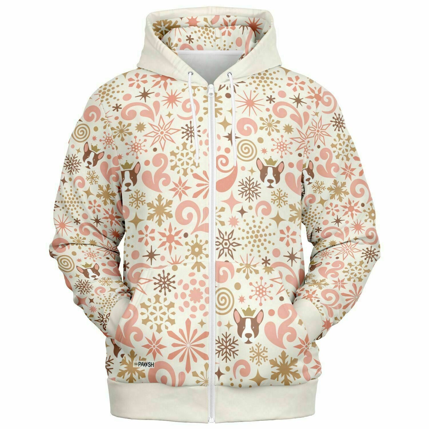 Snowfall Serenade II Holiday Athletic Zip-Up Hoodie