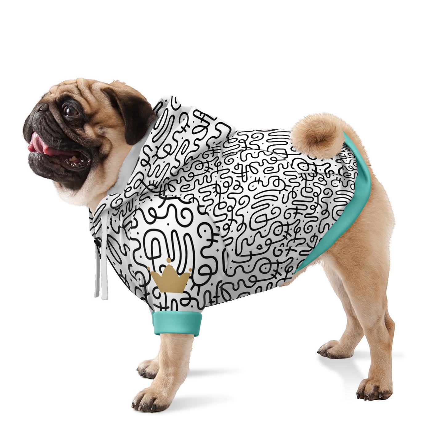 Mod Tiffany Blue Dog Zip-Up Hoodie